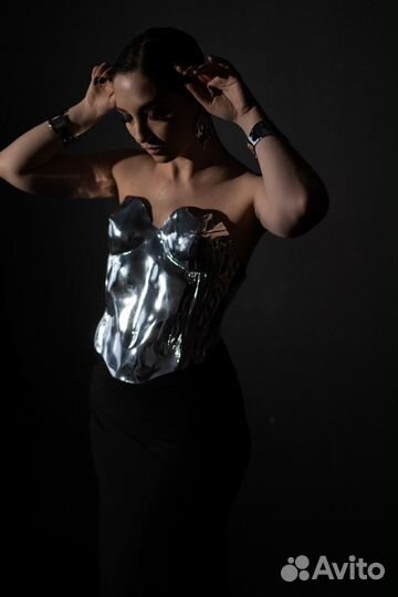 Корсет серебро (аренда)