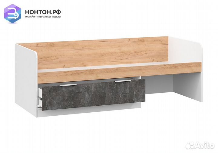 Кровать Чарли тип 1 белый / дуб крафт золотой / ат