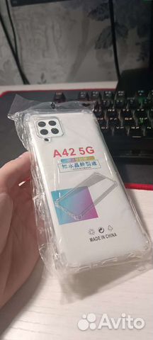 Чехол прозрачный Samsung A42 новый