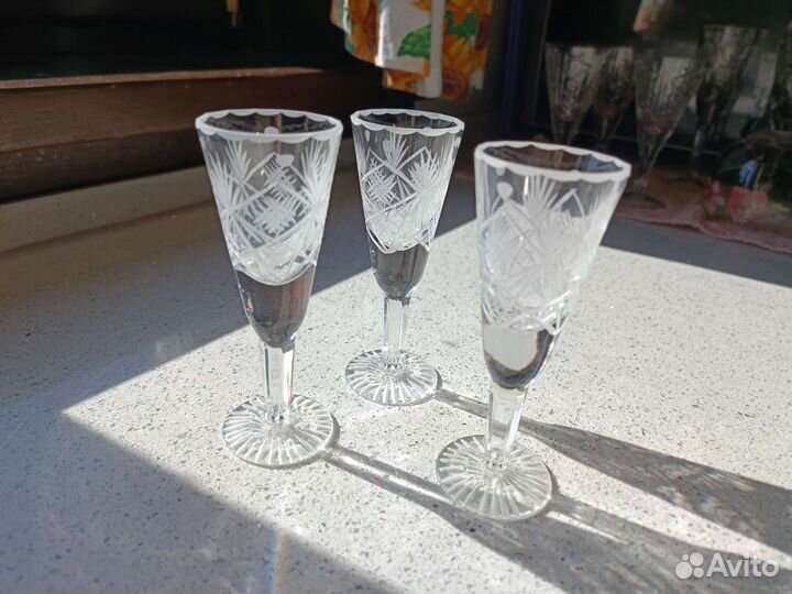Хрустальные рюмки и фужеры СССР