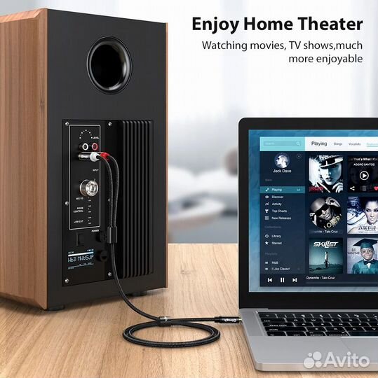 Кабель с разъемом 3,5 мм на 2 RCA