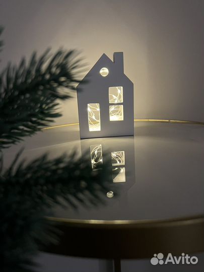 Подсвечник из гипса домик подарок