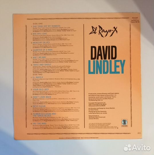 LP David Lindley–El Rayo-X / Germany 1981