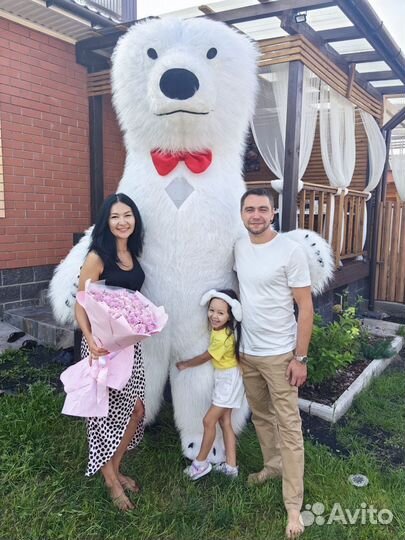 Белый Мишка поздравление Ростовая кукла