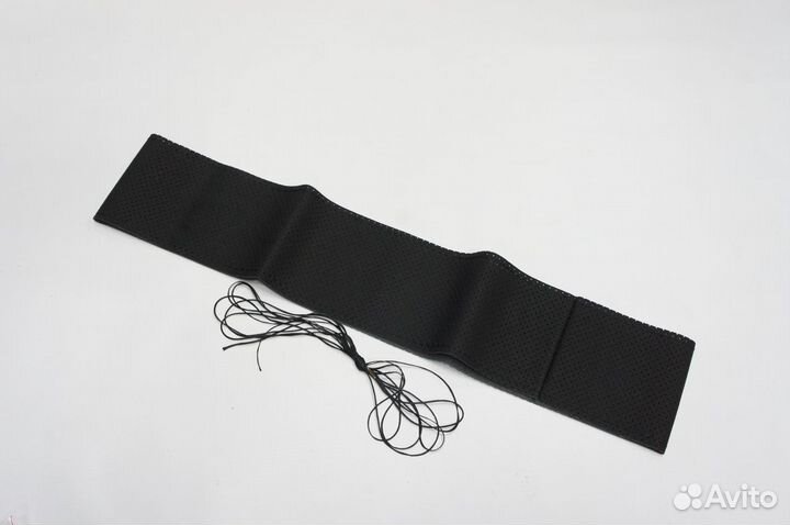 Оплетка на руль со шнуровкой L 39-41 черная