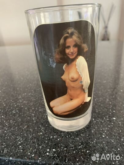 Винтажный коллекционный стакан с эротическим фото