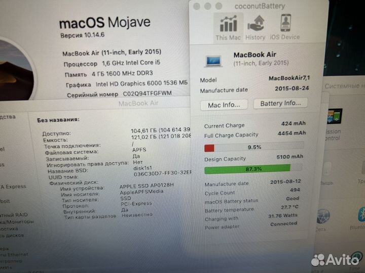 Ноутбук MacBook Air 11 2015