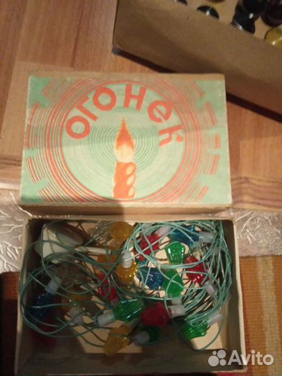 Гирлянды,дед мороз и др советские ёлочные игрушки