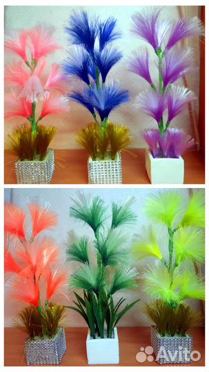 Искусственные растения в горшках