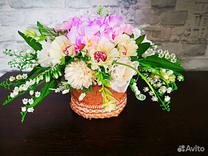 Искусственные цветы, деревце, топиарий, подарок