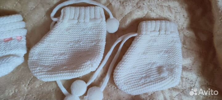 Носки ручной вязки шерстяные и хб