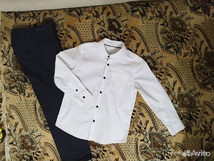 Рубашка Mango kids, брюки Sheri Sheff, р.122/7лет