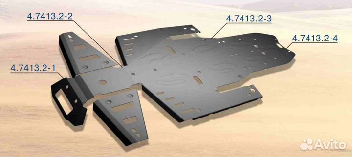 Защита днища полная Rival для Polaris RZR1000