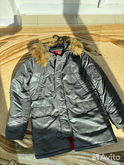 Куртка зимняя мужская Alpha industries N-3B silver