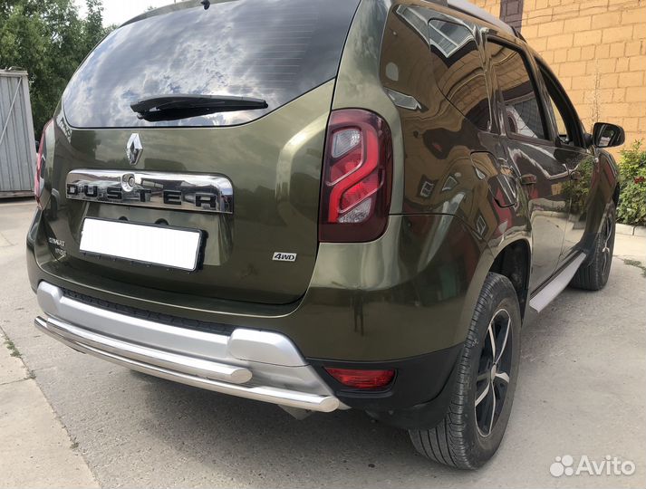 Renault Duster 2017 Защита заднего бампера двойная