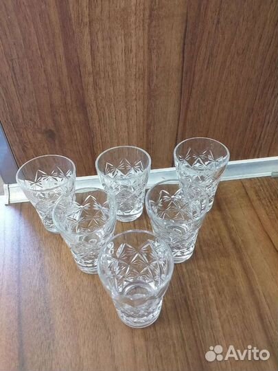 Хрустальные стопки 6 штук