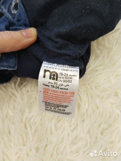 Полукомбинезон джинсовый 92