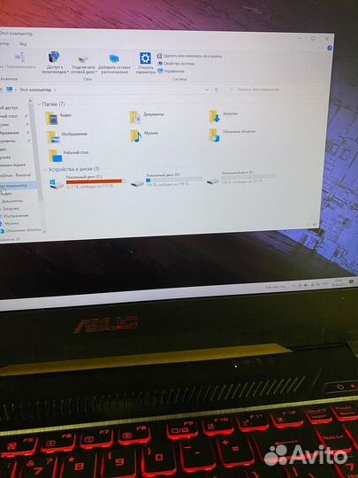 Игровой asus TUF Ryzen 5/GTX 1650Ti/IPS/SSD+HDD
