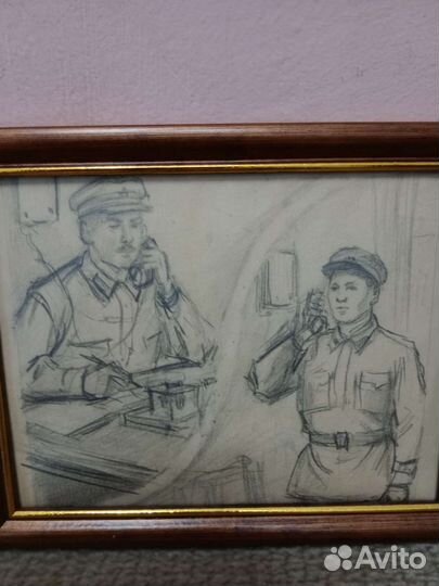 Антикварный рисунок