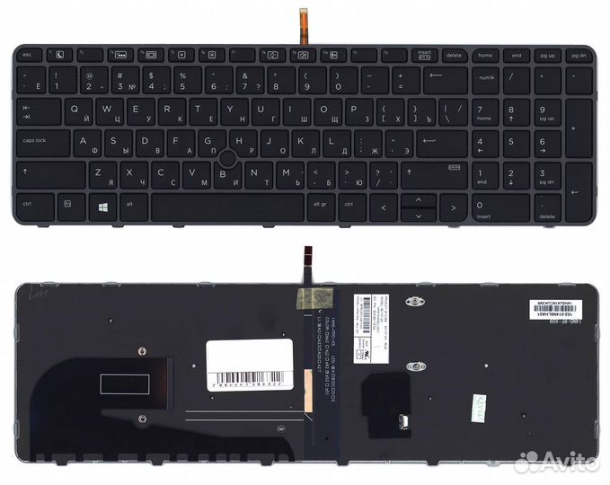 Клавиатура HP Elitebook 850 G3 черная с рамкой