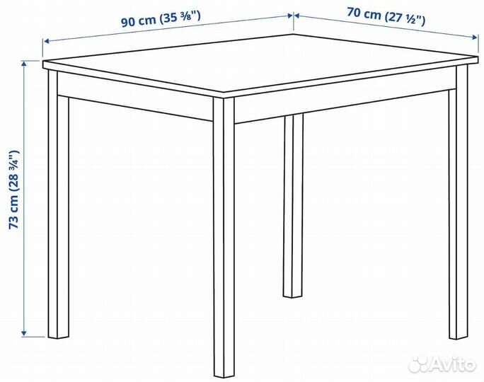 Стол IKEA Олмстад 120*70 (чёрный)