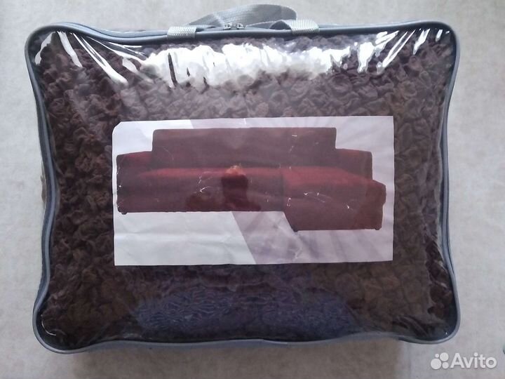 Чехол на угловой диван с оттоманкой на правый угол