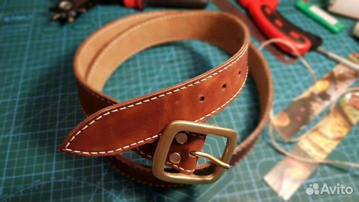 Подзаказ. Ручная работа.Ремень из натуральной кожа