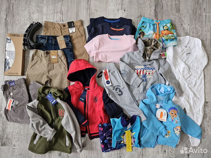 Новые брендовые вещи на мальчика пакетом 92-110