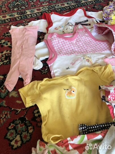 Пакет летних вещей на девочку 6-9мес