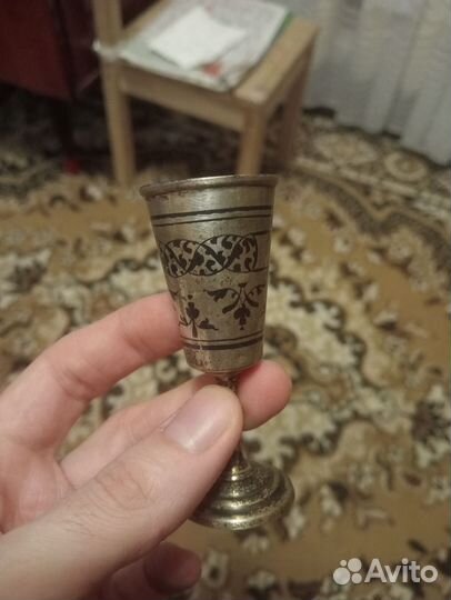 Рюмка стопка серебро/позолота