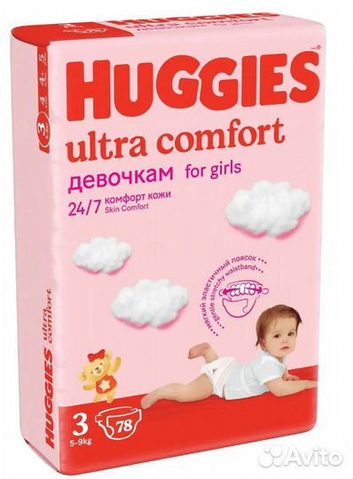 Huggies UltraComfort подгузники 3р-78шт