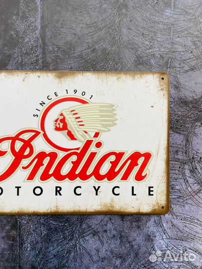 Декор на стену табличка Indian Motorcycle мото