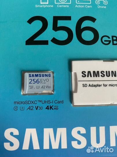 Карта памяти MicroSD Samsung EVO Plus 256 Gb