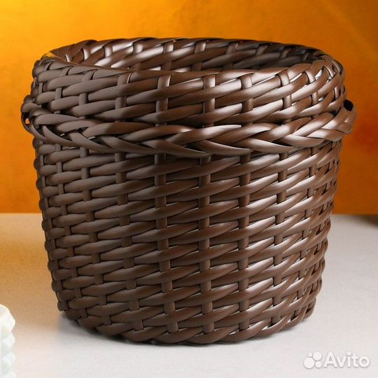 Кашпо декоративное 'Коса', 21х21,5 см, 5 л, венге