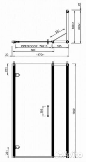 Душевой уголок Burlington Hinged Door C16+C21+C11