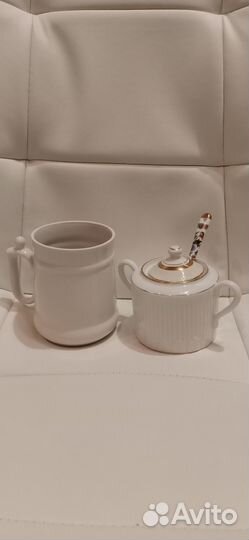 Набор керамический: кружка+сахарница с ложкой