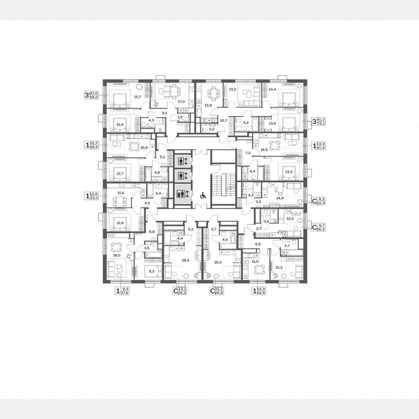 1-к. квартира, 32,9 м², 19/25 эт.