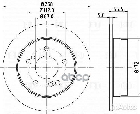 Диск тормозной задний Mercedes C (W202) (93) d