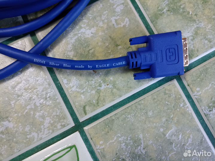 Кабель hdmi-DVI 5м Eagle Cable Silver Blue