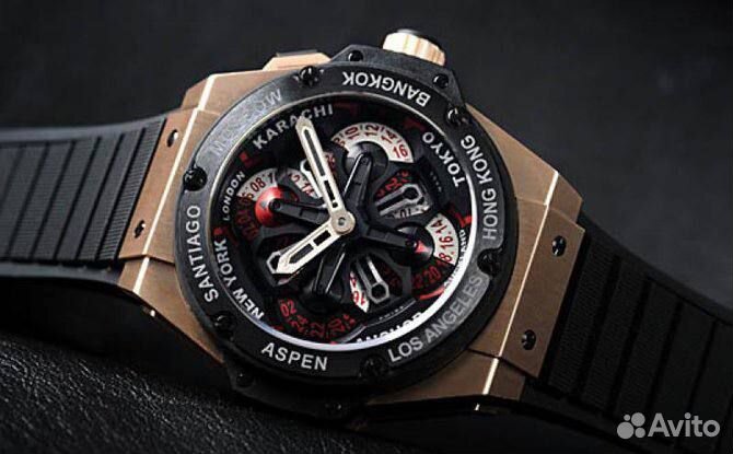 Часы Hublot King Power Unico GMT Gold Ceramic 48