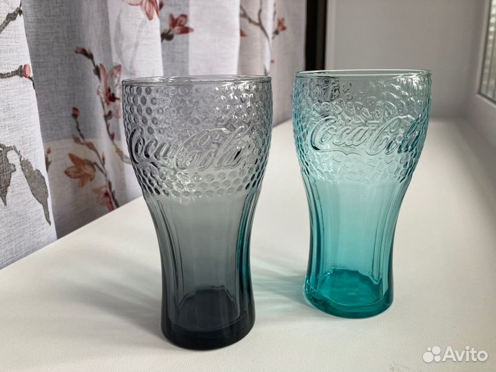 Бокалы цветное стекло 2 штуки Coca Cola Объем 360