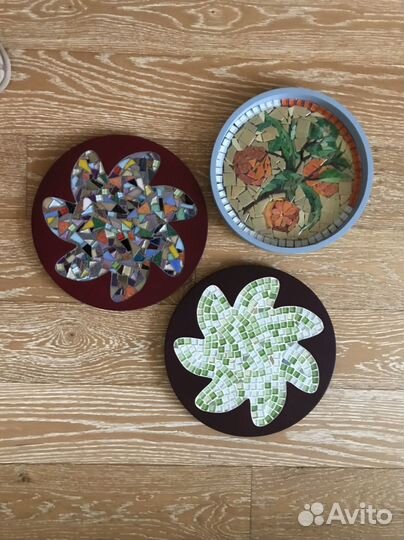 Поднос. Под цветок/под горячее. Мозаика