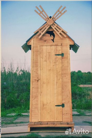 Дачный туалет деревянный прямоугольник ркл 336
