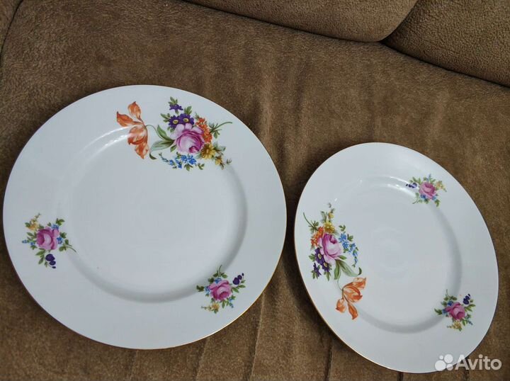 Большая тарелка блюдо Мейсенский букет
