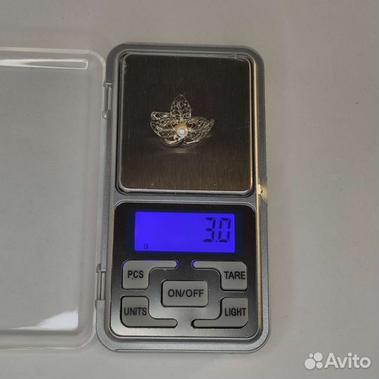 Винтажная серебрянная серьга с позолотой СССР, 925