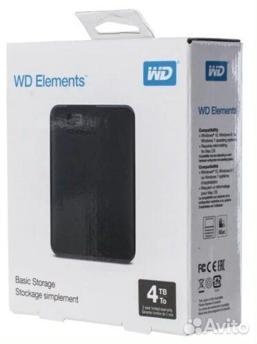 4 тб Внешний жёсткий диск HDD Western Digital WD