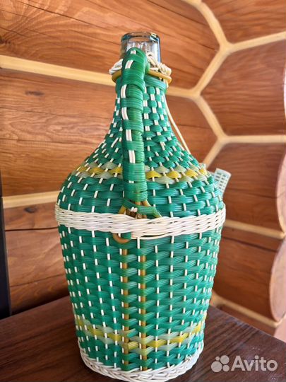 Бутыль винная СССР в оплетке,3 литра