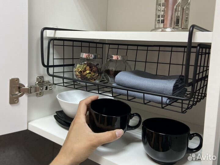 Корзина навесная полка в шкаф металлическая