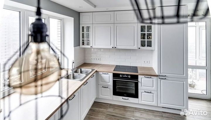 Угловая кухня с мдф фасадами