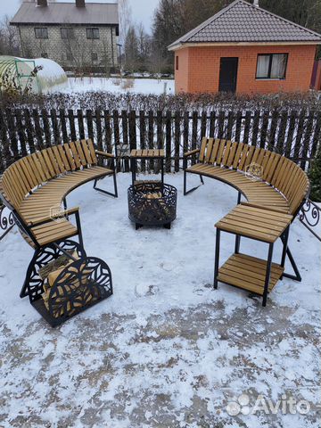 Очаговая зона, очаг для костра, очаг, мебель лавки